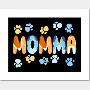 Momma Of The Birthday Boy Girl Dog Family Matching Posters and Art